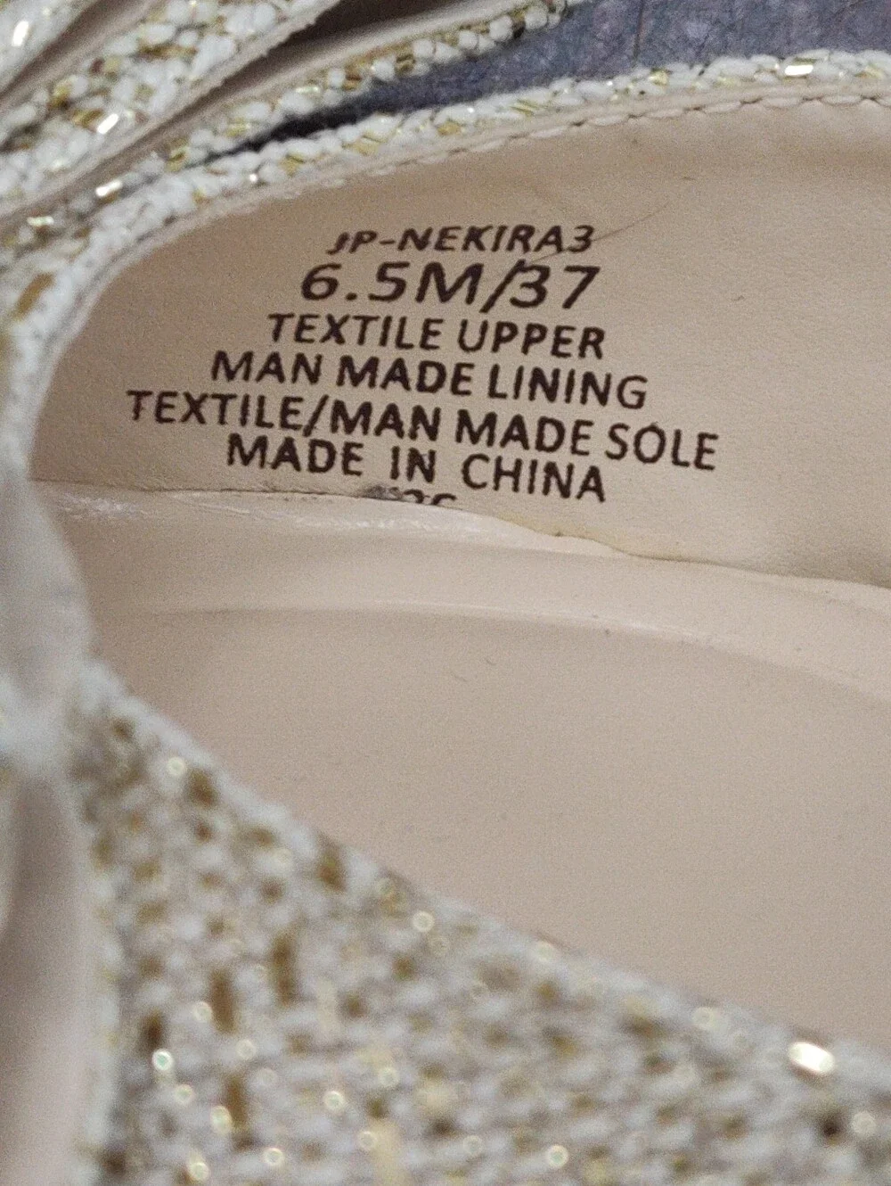 Jessica Simpson Nekira 3 Slingback Heel Pumps Soft Gold Glitter 6.5M NWOT Or Box